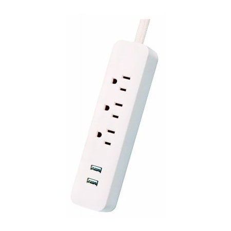 Globe Electric Power Strip, Surge, USB, 6 ft., Mint Green 78255